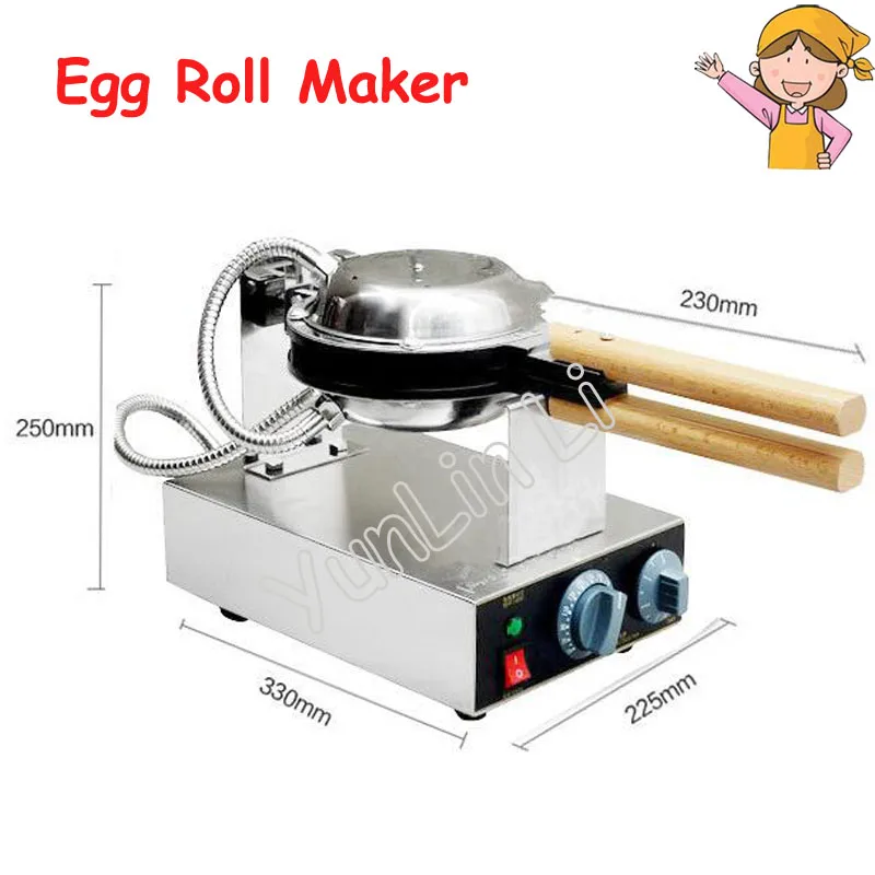 1400W Egg Roll Maker Household Electric Pan Muffin Machine Kitchen Waffle with Adjustable Thermostat FY-6 | Бытовая техника