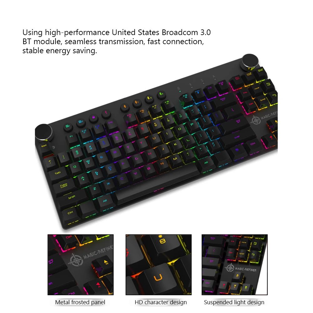 Механическая игровая клавиатура MAGIC REFINER MK11 проводная USB и беспроводная BT 3 0 RGB с