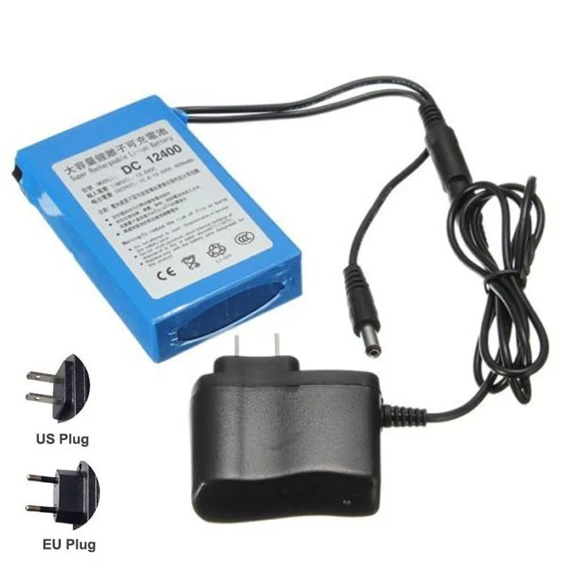 DC12400 DC 12V 4000mAh портативный литиевый супер перезаряжаемый полимерный блок питания