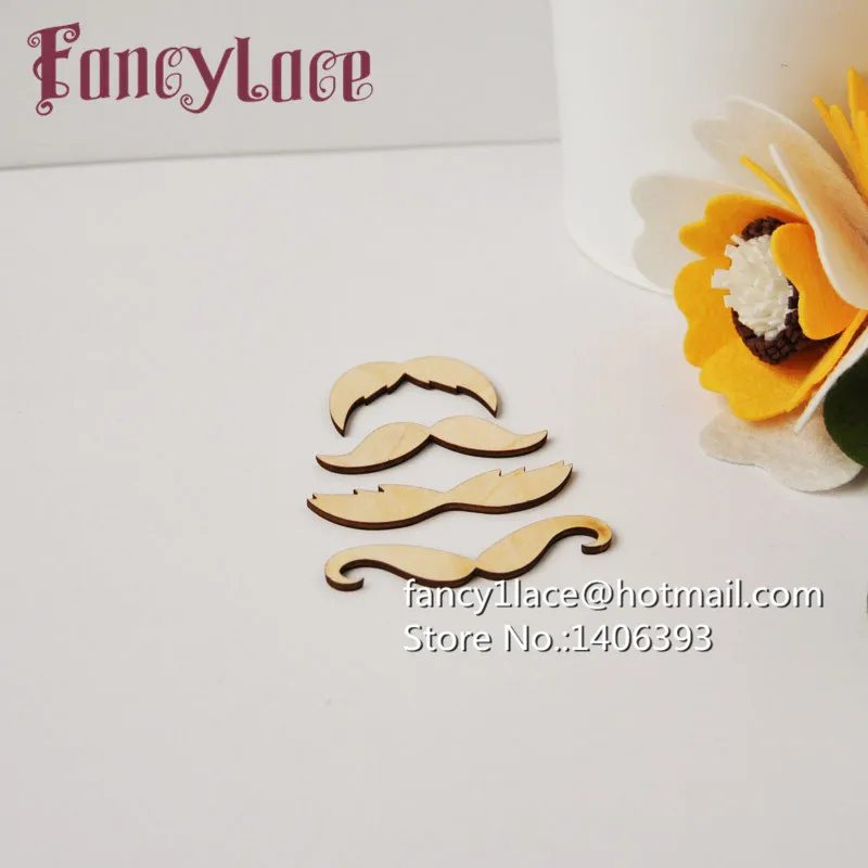 Новое поступление 4 вида стильных деревянных усов лазерная резка модные