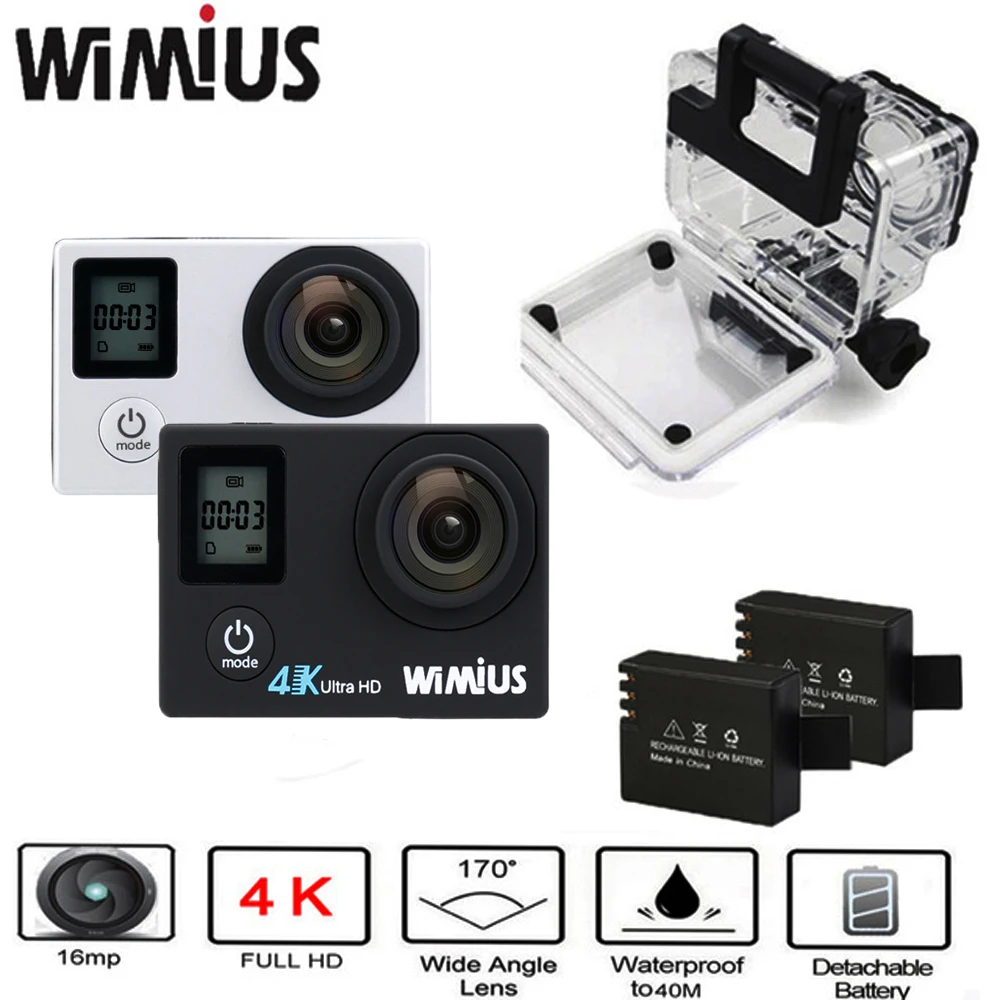 4 К действие Камера Wi-Fi 2 &quotLTPS + 0.66 экрана статус Спорт шлем CAM Full HD 1080 P 60fps мини