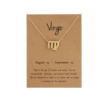 fashion 12 constellation pendant necklaces virgo necklace birthday gifts message card for women girl jewelry