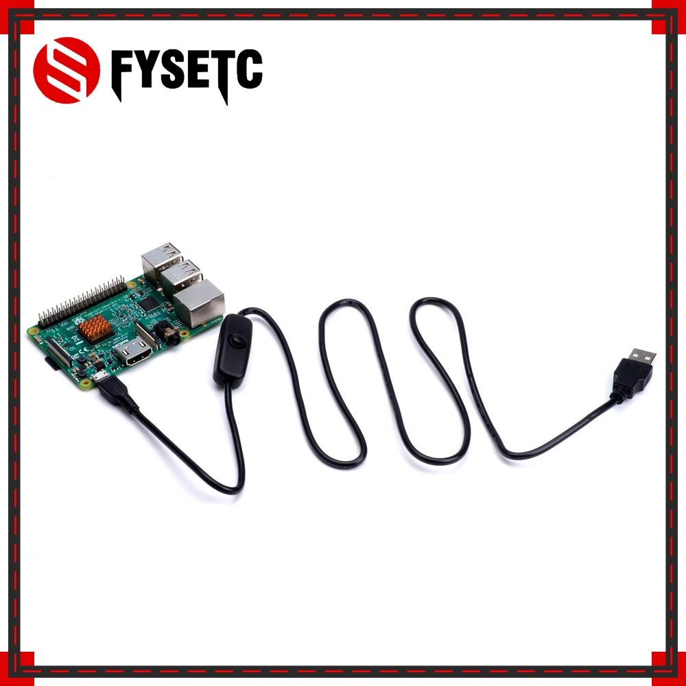 Raspberry Pi 3 Model B кабель питания с кнопкой включения/выключения Micro USB зарядный 1 м для