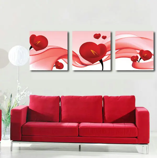 Free shipping printed three-picture posters modern oil painting on canvas beautiful flowers home deco Flowers_076 | Дом и сад