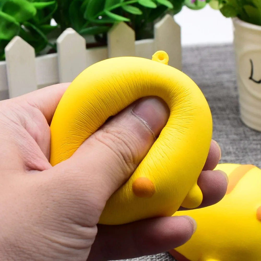 Kawaii Duck Squishy soft Slow Rising Charms Buns Bread Cell Phone Key/Bag Strap Pendant Squishes scented fun children toys images - 6