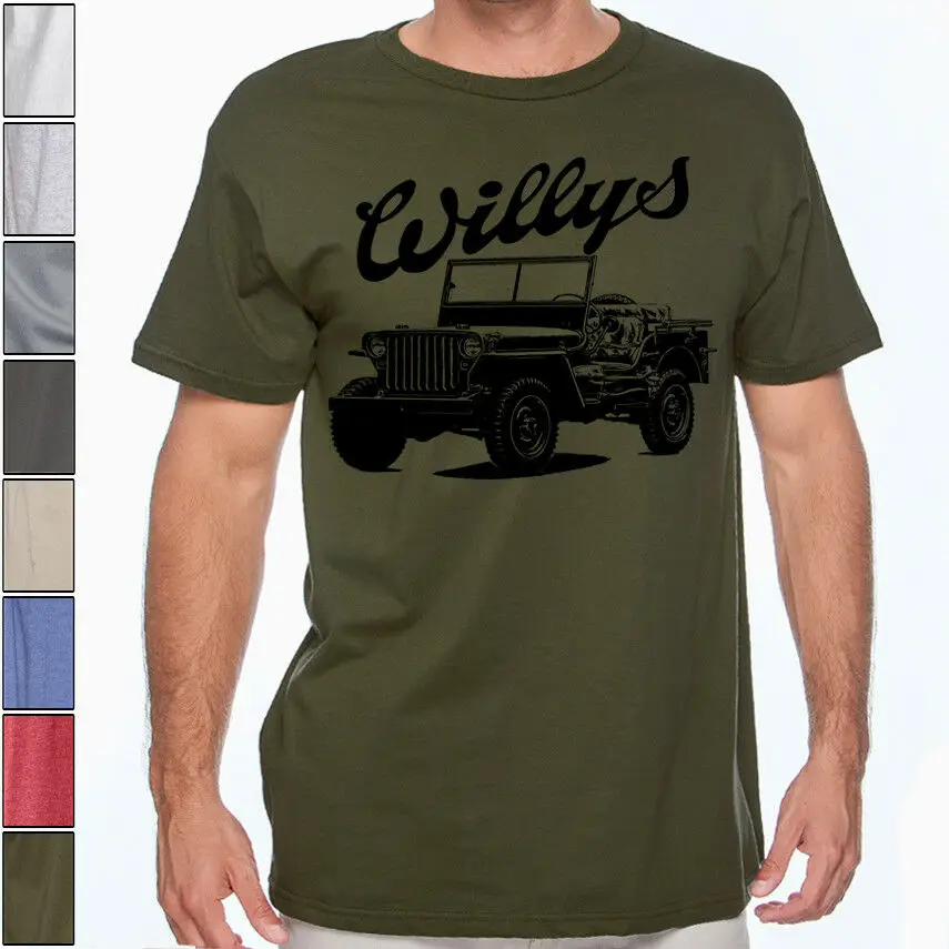 Jeep Mb Willys мягкая футболка в стиле милитари много цветов бесплатная доставка