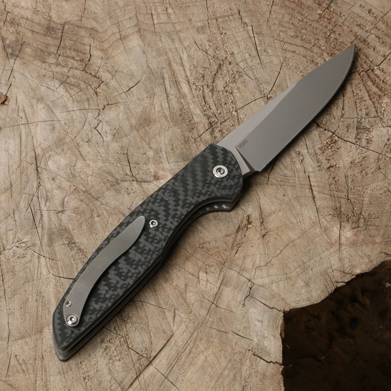 Green Thorn 110b оси m390 CF titanium + углеродного волокна обработки маленький складной нож