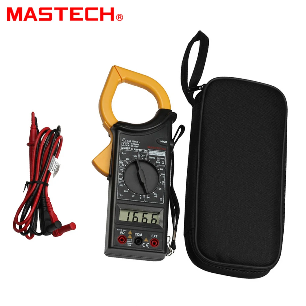 

MASTECH M266F Digital AC Clamp Meter AC Current 1000A Resistance DC/AC Voltage Tester Detector with Diode
