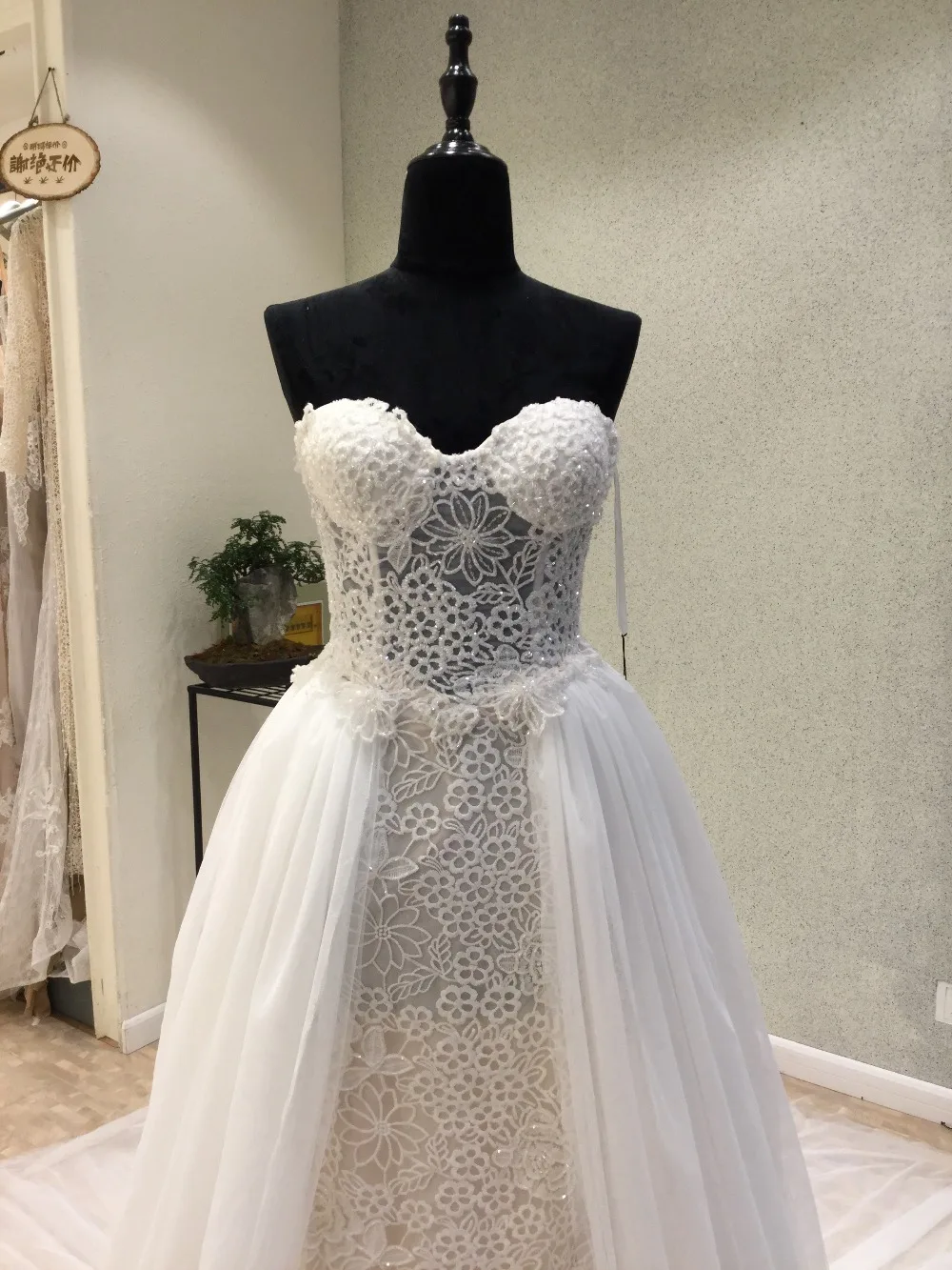 Новые кружевные тюлевые Свадебные платья со съемным шлейфом 2018 vestido de novia милый