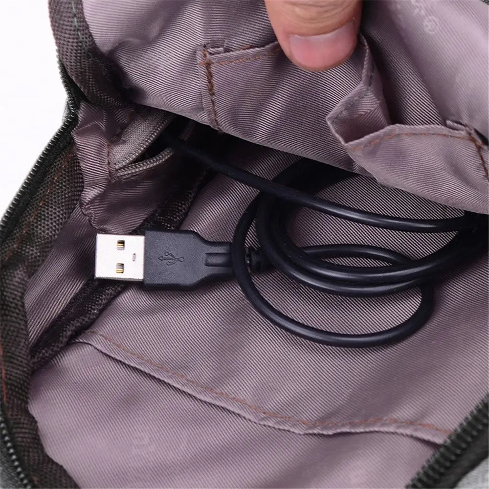 1pc USB Charging Men Chest Pack Casual Crossbody Wallet Antitheft Waists Travel Walking Shopping Purse Portable Money Pouch|Поясные