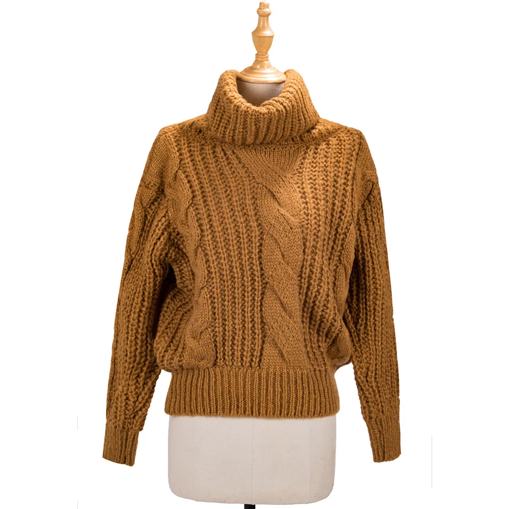 Thick Warm Women Turtleneck 2019 Winter Sweaters And Pullovers Knit Long Sleeve loose Elastic Sweater Female Jumper Tops | Женская