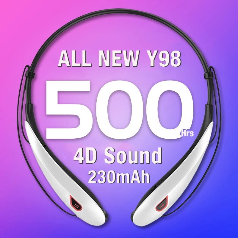 Lymoc Upgrade Y98 4D стерео Bluetooth гарнитура шейным ремешком беспроводные наушники V4.2 спортивные наушники 15 часов воспроизведения Handfree HD MIC