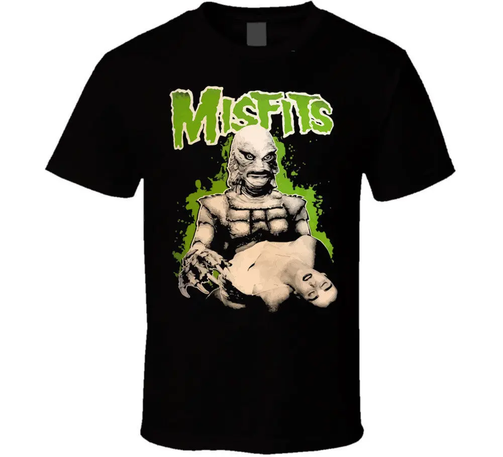 Винтажная Футболка Misfits Creature Из Черной лагуны gildan reprint Модная стильная мужская