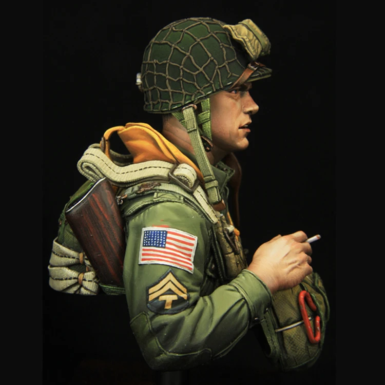 1/10 бюст полимерный строительный мининабор, WW2 US Airborne солдат