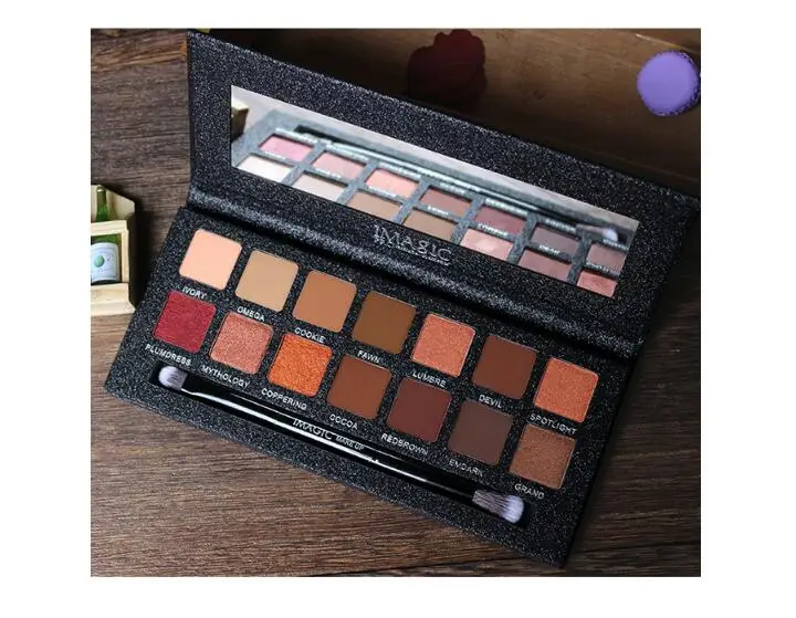 IMAGIC New fashion Beauty Boutique Renaissance Color Matte Shimmer waterpoof 14 Eyeshadow Palette make up brush 2018 |