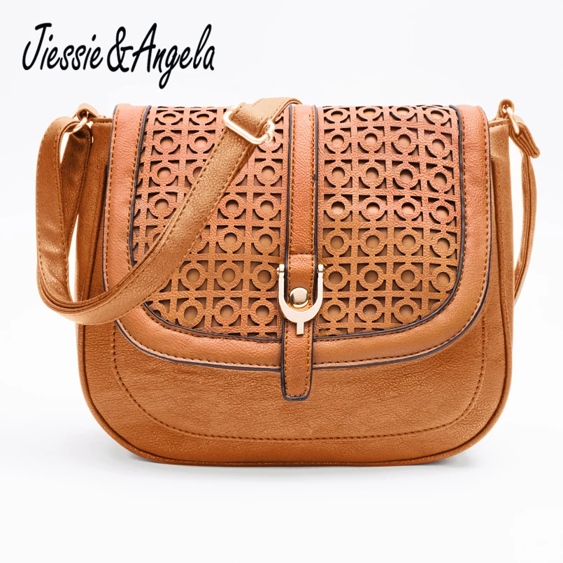 Женская сумка мессенджер Jiessie & Angela винтажная через плечо с вырезами|shoulder bags|messenger