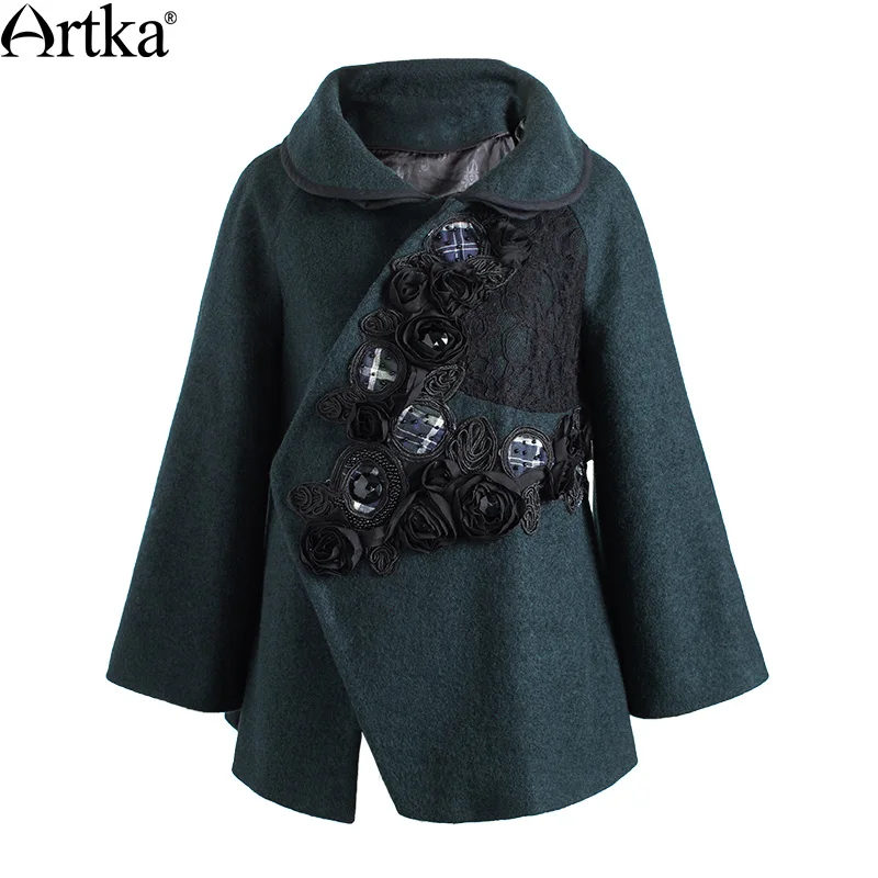 ARTKA пальто накидка Для женщин осенние куртки 2018 шерсть зимнее элегантная