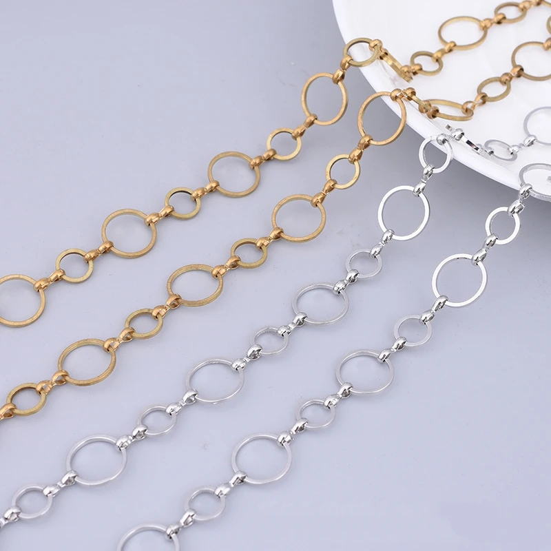 

White K Copper Hollow Round Chain For Handmade Jewelry Necklace Bracelets Making Findings Component DIY Accessories 5m/roll