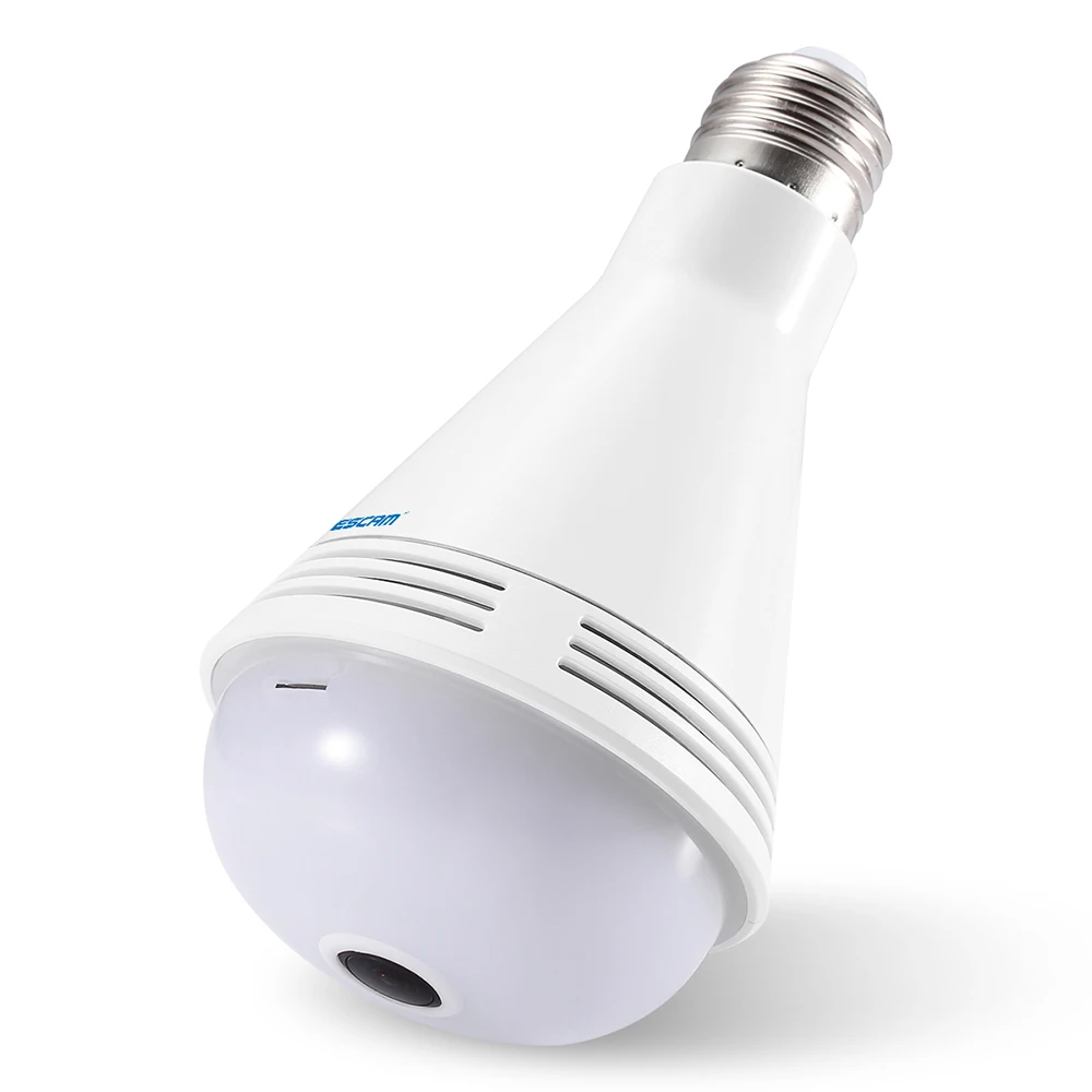 ESCAM QP137 WiFi ip камера 360 градусов панорамный светодиодный лампочка Bluetooth Музыка 2MP