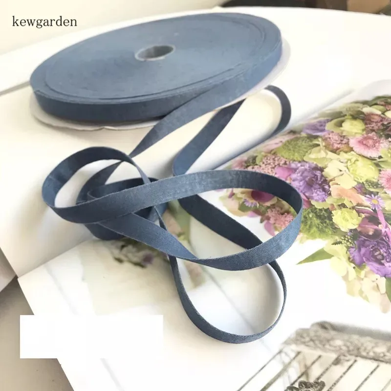 Kewgarden матовые полиэфирные хлопковые серые синие атласные ленты 10 мм 1 см вручную