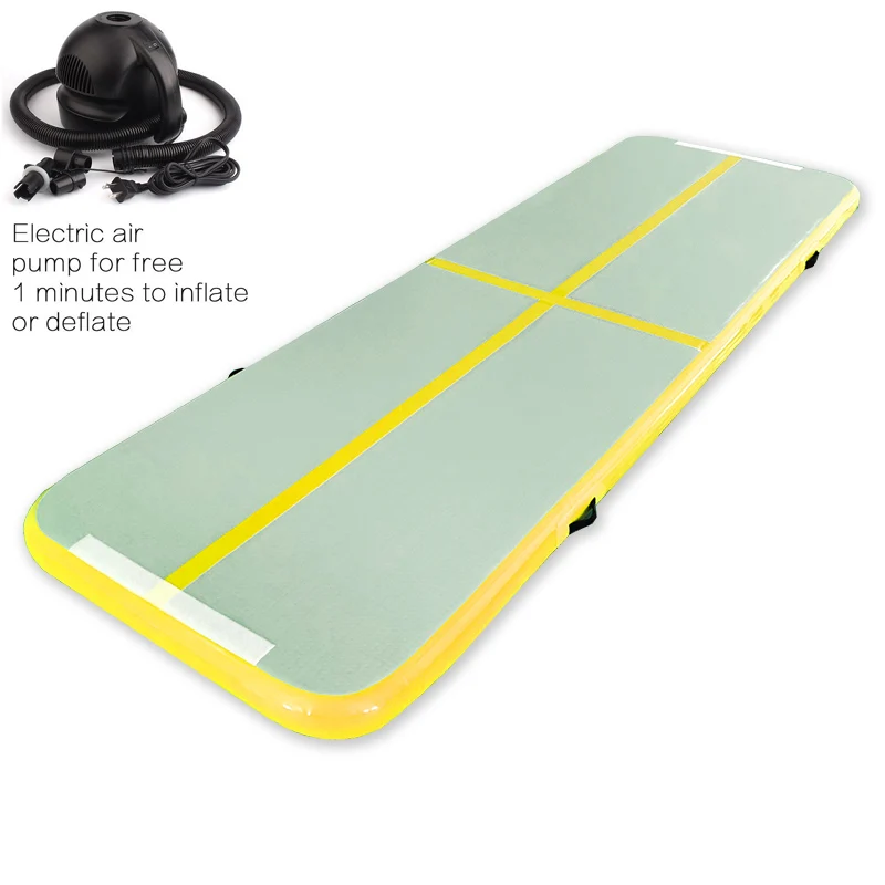 yellow with pump 3 комплекта/партия м и формирующая листы для кровли 4 м 5 м Надувной Дешевые гимнастические матрасы в тренажерном зале и сушить в стиральной машине Airtrack пол Йога Олимпийских игр, воздушный трек для продажи - Цвет: yellow with pump