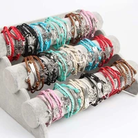 wholesale large batch of 30 pieces bag mixed style metal leather personality trend weaving simple unisex bracelet jewelry