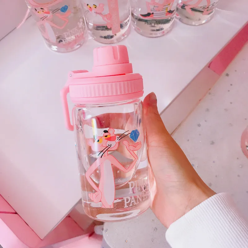 Бутылка для воды с розовой пантерой 350 мл милая портативная бутылка My Bottle
