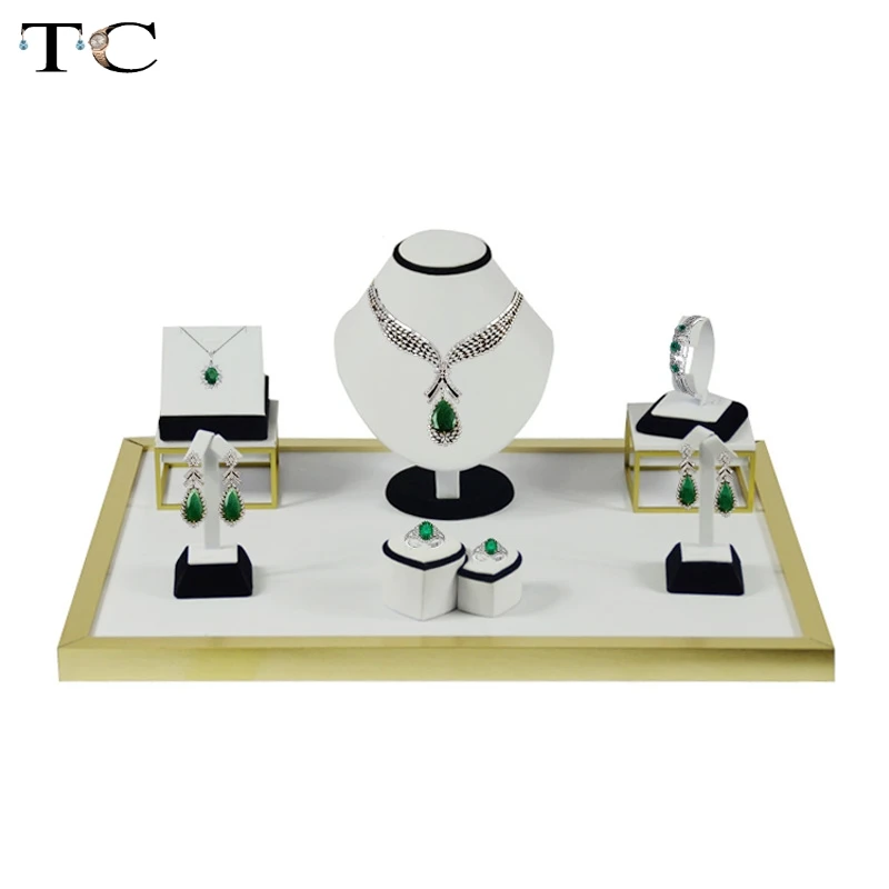 Регулируемая подставка для колье и ювелирных украшений из белой искусственной