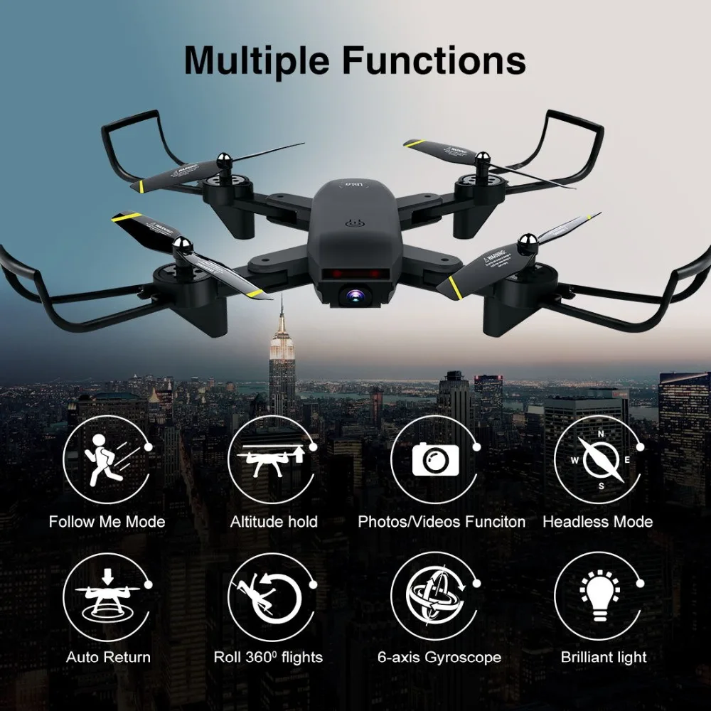 LBLA Drone with Camera WIFI FPV Quadcopter 720P HD Live Video Headless Mode 2.4GHz 4CH 6 Axis Gyro Foldable RTF | Игрушки и хобби