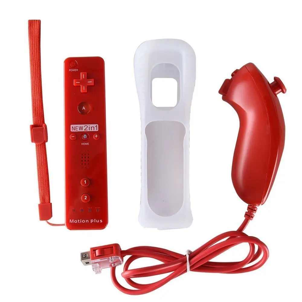 2 в 1 Встроенный Motion Plus пульт дистанционного управления Джойстик Nunchuk для nintendo wii геймпад контроллер с защитный силиконовый чехол