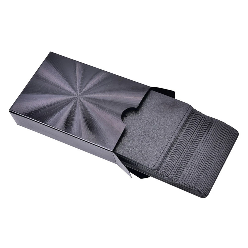 Лазерная прочная водонепроницаемая играющая пластиковая карта черный покер