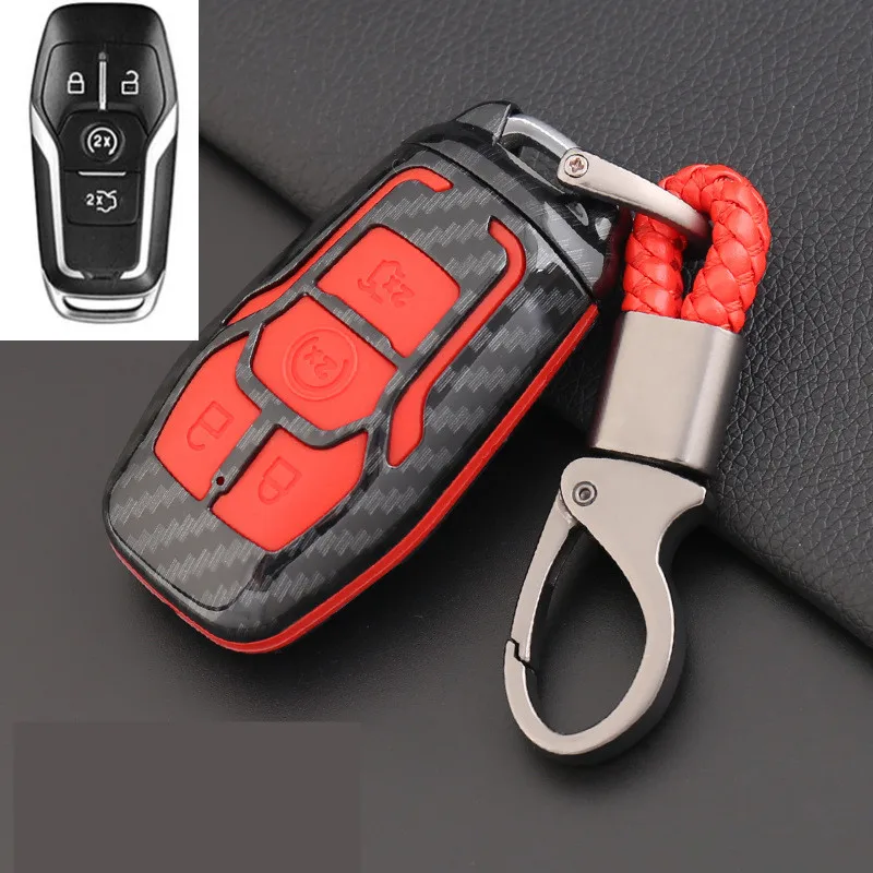 Углеродного волокна 4 кнопки Smart Key чехол для Ford Focus Explorer Taurus Mondeo Ranger Fiesta Ecosport