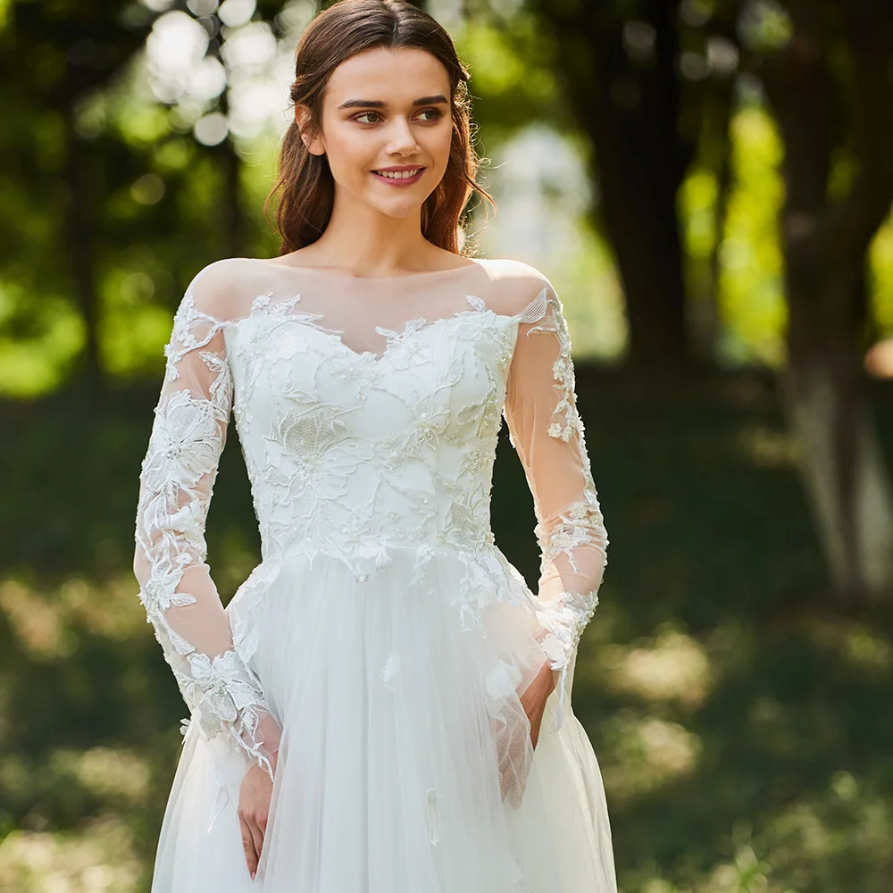 Dressv свадебное платье цвета слоновой кости с глубоким круглым вырезом на молнии