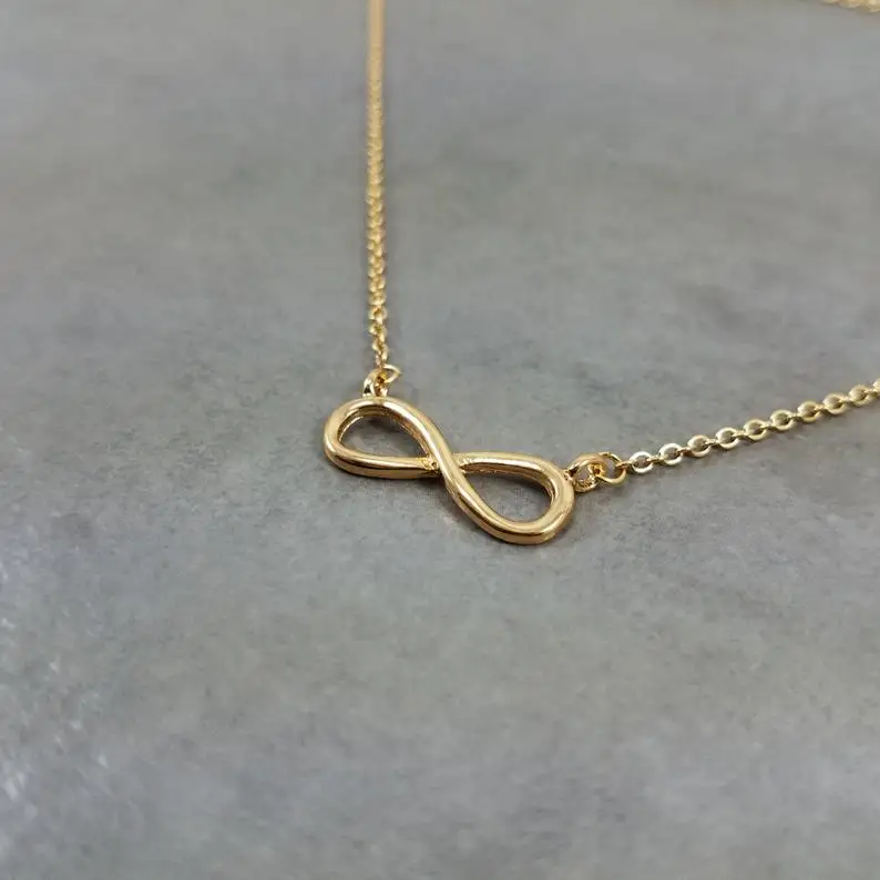 Minimalism Infinity Symbol Necklaces For Women Love Limitless Forever Jewelry Stainless Steel Rose Couple Necklace Gifts