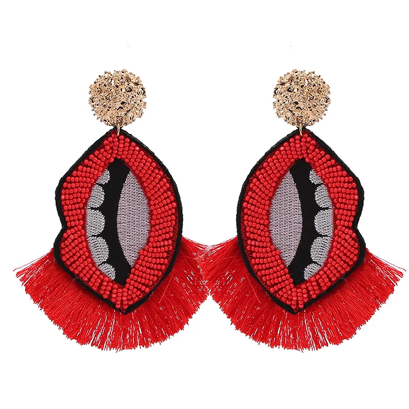 Sehuoran кисточка Oorbellen voor Vrouwen капля Oorbellen Boho рот Sieraden Handgemaakte бахрома Verklaring Oorbellen ювелирные изделия