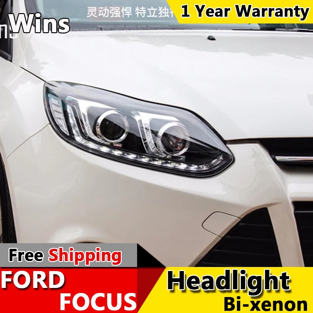 Wins фары для Focus 2012-2014 3 светодиодный DRL Bi Xenon объектив дальнего и ближнего света