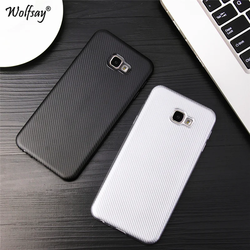 For Phone Case Samsung Galaxy J4 Plus Carbon Fiber Soft TPU Cover J610 |