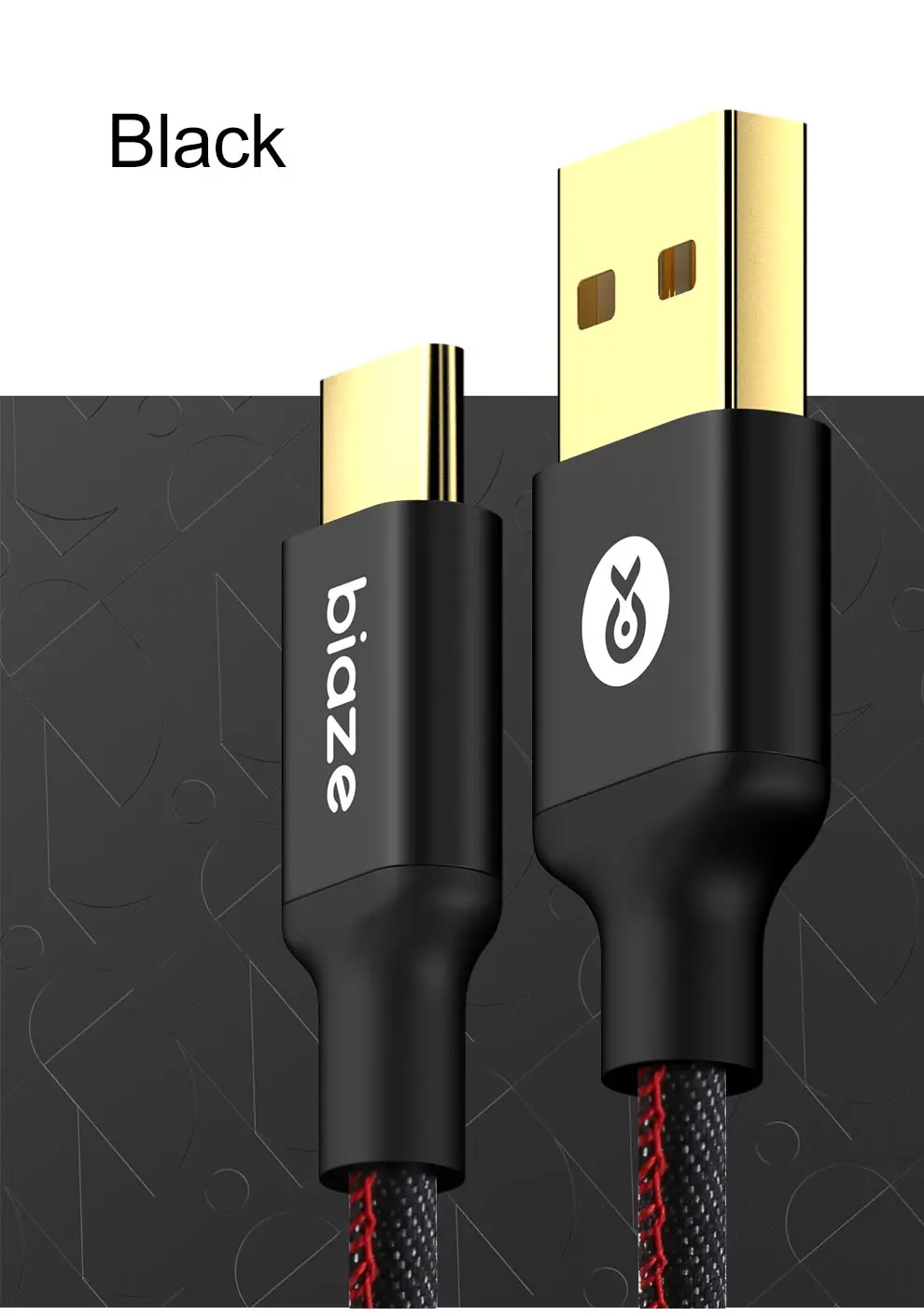 Biaze usb type C кабель для передачи данных Быстрая зарядка usb c кабель type-c USB кабель для зарядного устройства для huawei Xiaomi Mi 8 samsung S9 S8 plus Note 9 8