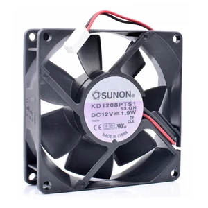 Original KD1208PTS1 8025 8cm 80x80x25mm 12V 1.9W computer chassis power cooling fan