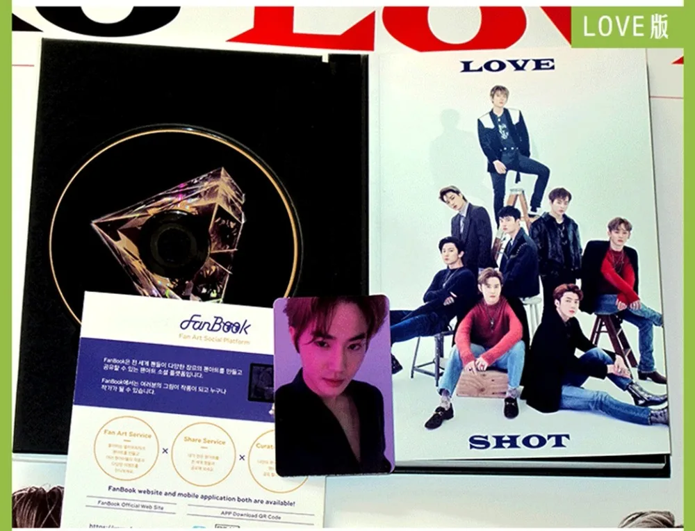 Подписанный EXO с автографом 5-й альбом LOVE SHOT CD+ Фотокнига K-POP122018