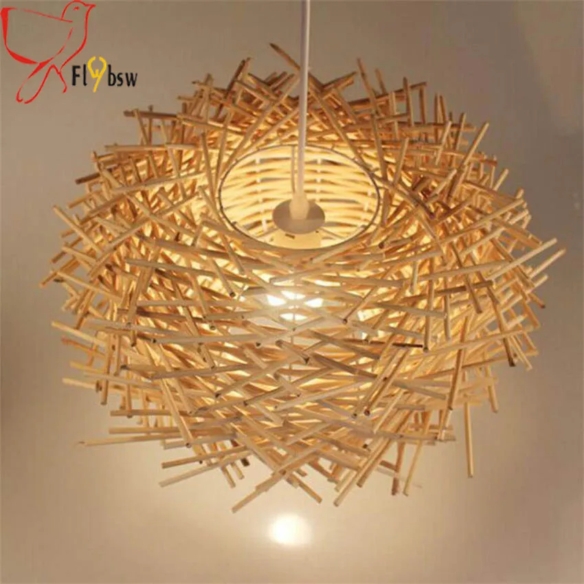 Креативный подвесной светильник из ротанга в скандинавском стиле ручной работы