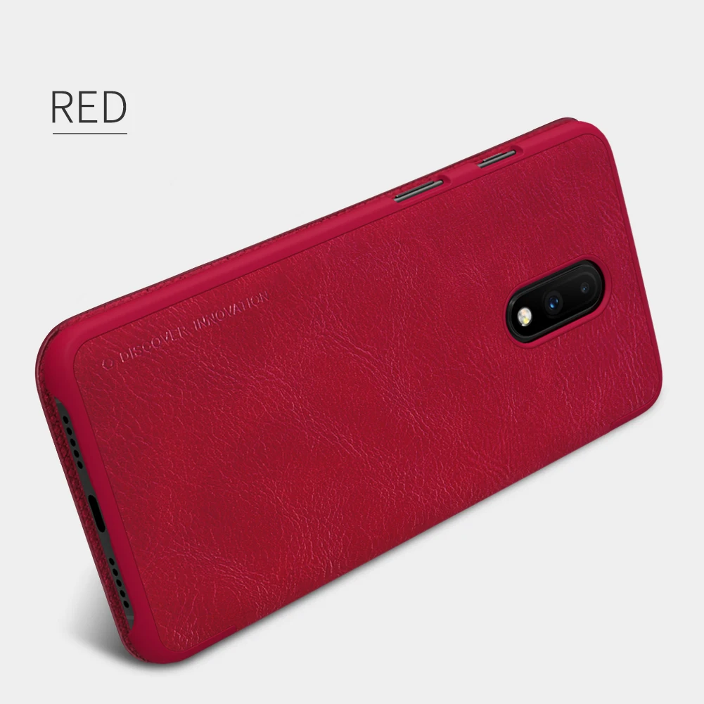 red Nillkin Qin серии Флип Caes Для OnePlus 7 Pro 7T корпус из искусственной кожи чехол OnePlus 7 Pro Чехол - Цвет: red