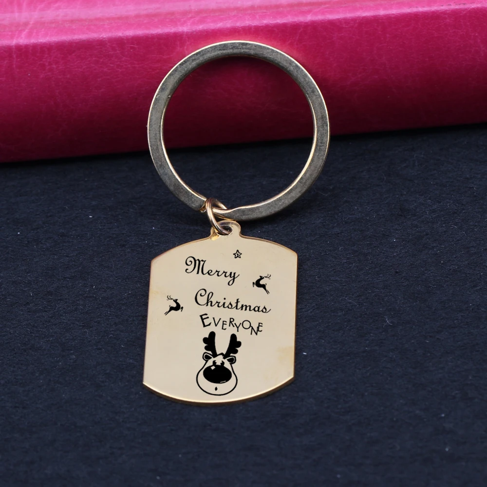 Гравировкой с Рождеством всех dog tag брелки Новогодний подарочный держатель для
