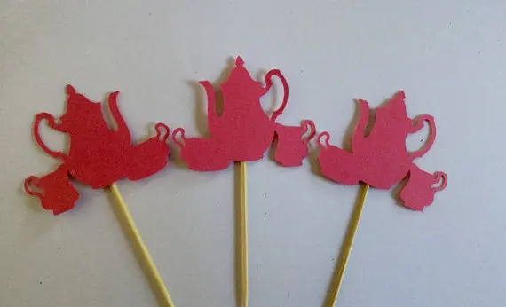 Чайник Алиса в стране чудес топперы для кексов свадебные питомцы дни рождения