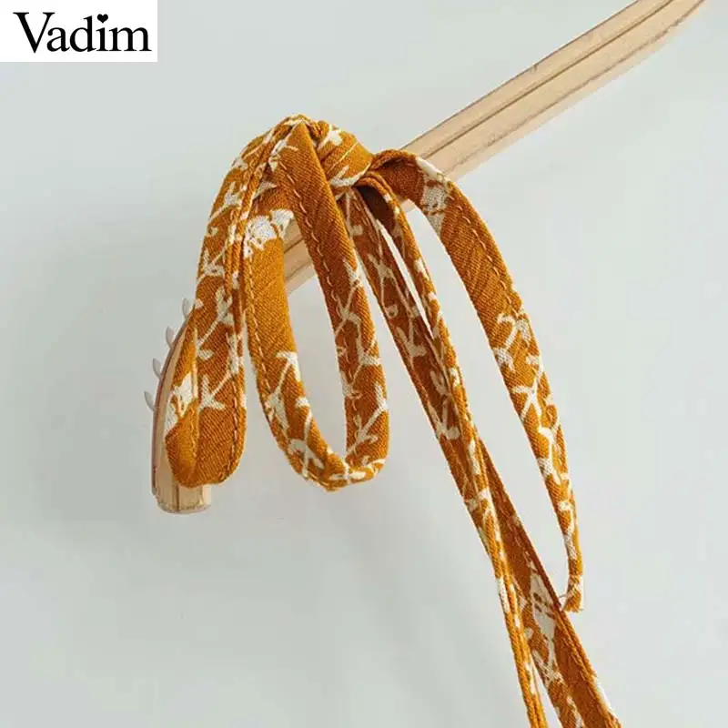 Vadim/Плиссированное Платье-миди с принтом и поясом-бабочкой регулируемым поясом