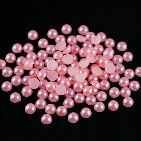 Pink 550pcs Lucia crafts 550 шт/1100 шт 5 мм многоцветные поделки ABS искусственный жемчуг полукруглый плоский с оборота жемчуг DIY аксессуары F0907 - Цвет: Pink 550pcs