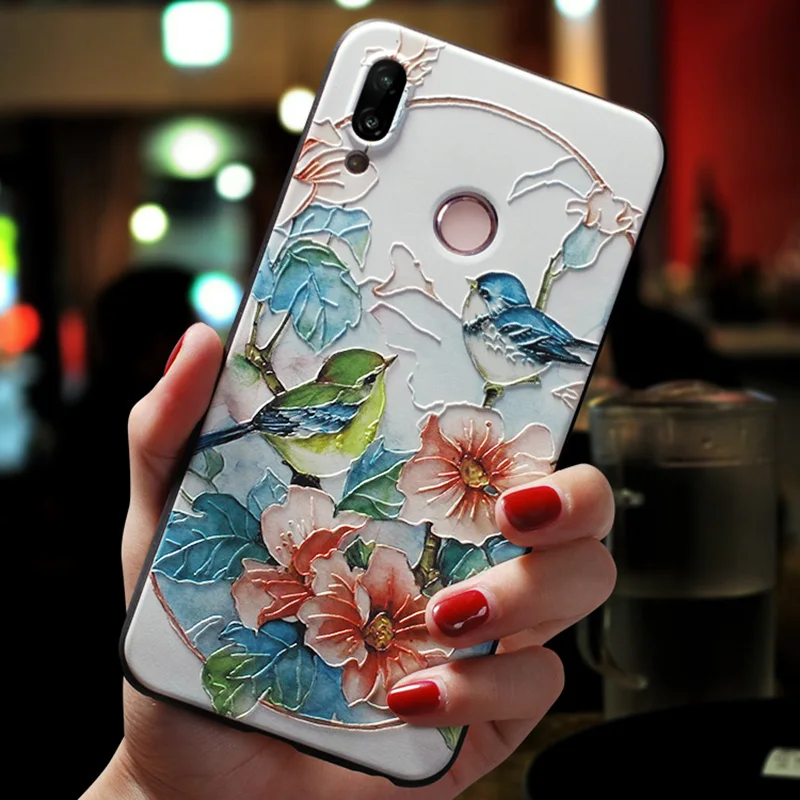 2niao3hu 3D рельеф с тиснением и изображением ТПУ цветок чехол для Xiaomi mi A3 8 9 A1 A2 Lite 6X F1 Red mi S2 K20 5 Plus 4A 6A Note 7, 6, 8, 4X 5A Pro Чехол Coque - Цвет: 2niao3hu