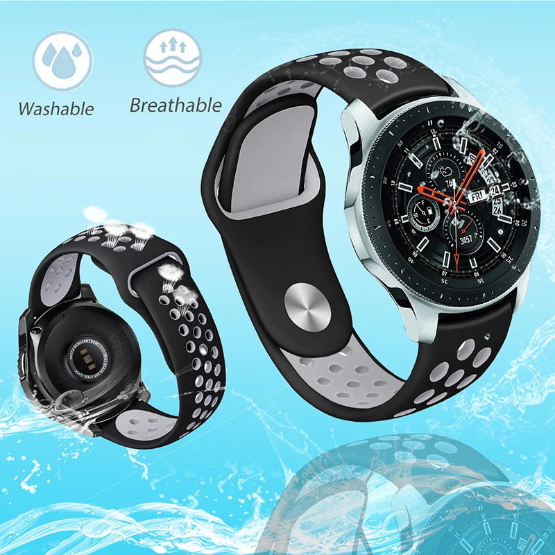 Ремешок сменный для Samsung Galaxy Watch Band мягкий силиконовый браслет Gear S3 22 мм Sport S2 46 42
