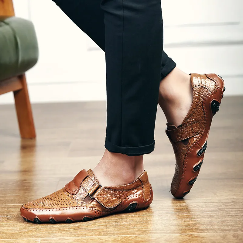 

Natural Leather Shoes Men Summer Shoes Breathable Men Shoes Casual High Quality