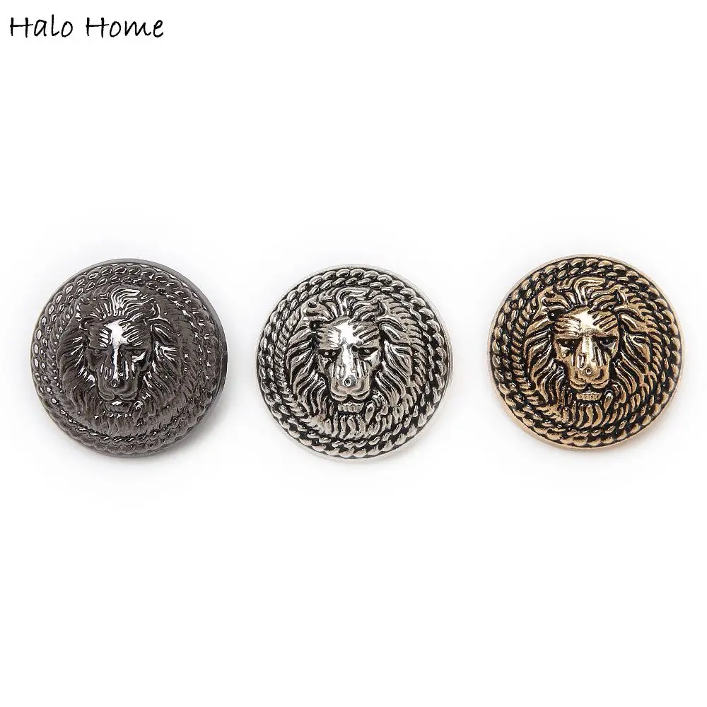 Halo Home, 5 шт., рисунок льва, хвостовик, металлическая кнопка, круглая, для шитья, костюмы, Блейзер, куртка, Униформа, ручная работа, 12,5-25 мм